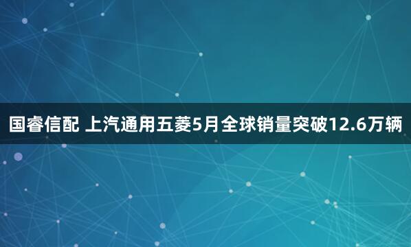 国睿信配 上汽通用五菱5月全球销量突破12.6万辆