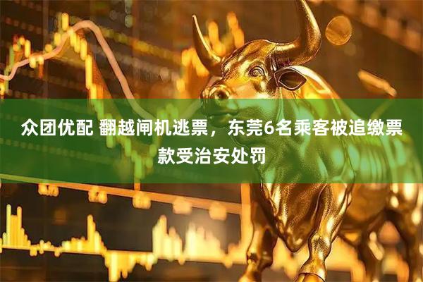 众团优配 翻越闸机逃票，东莞6名乘客被追缴票款受治安处罚